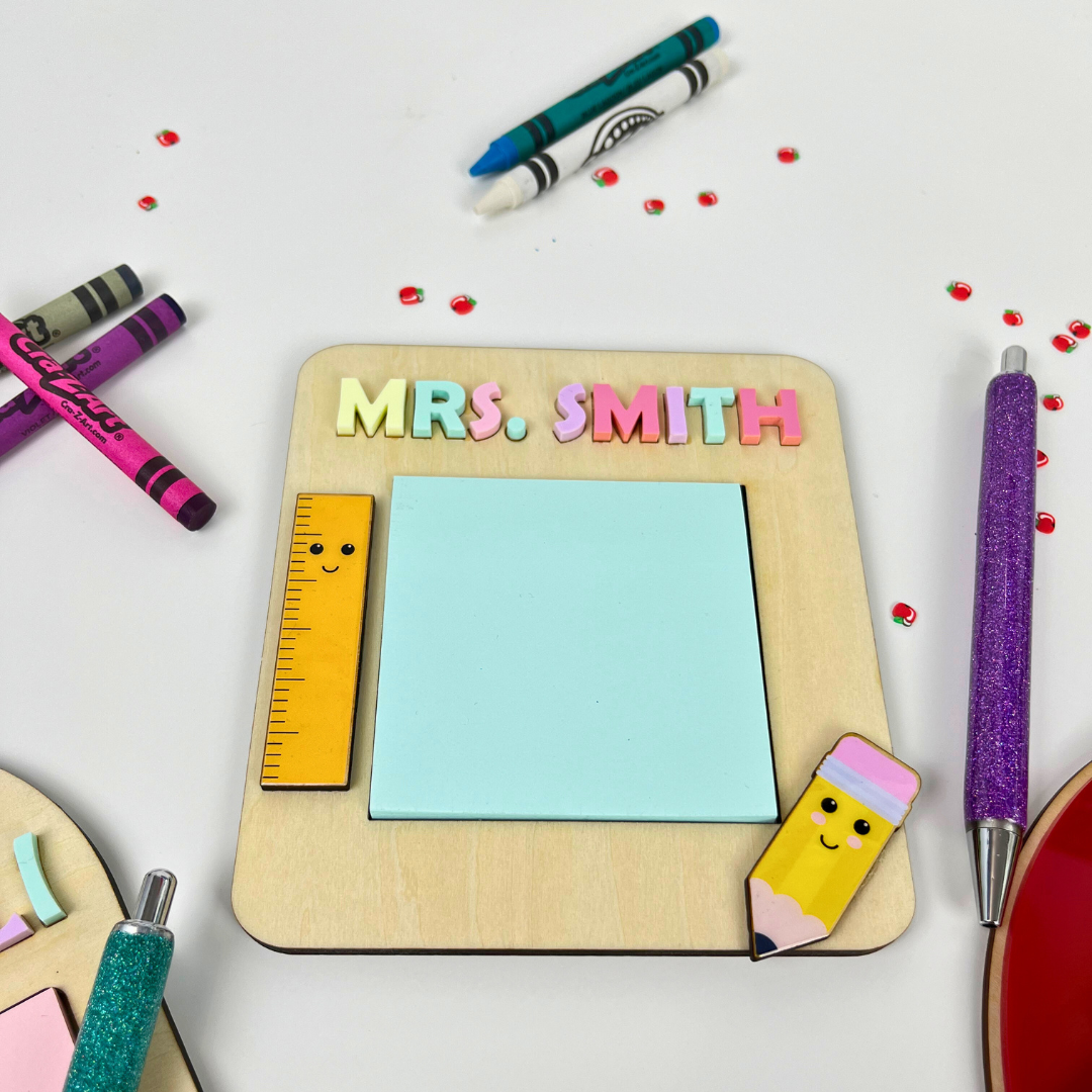 Post it Note in Wood: Teachers