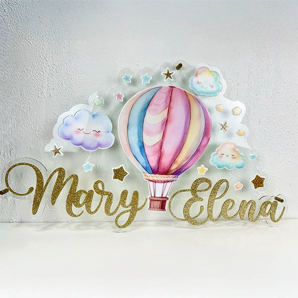 Aviso de Nombre para Bebé – Acrílico Personalizado con Detalles en Resina