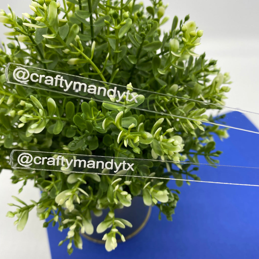 Personalized acrylic cake topper stick 7”