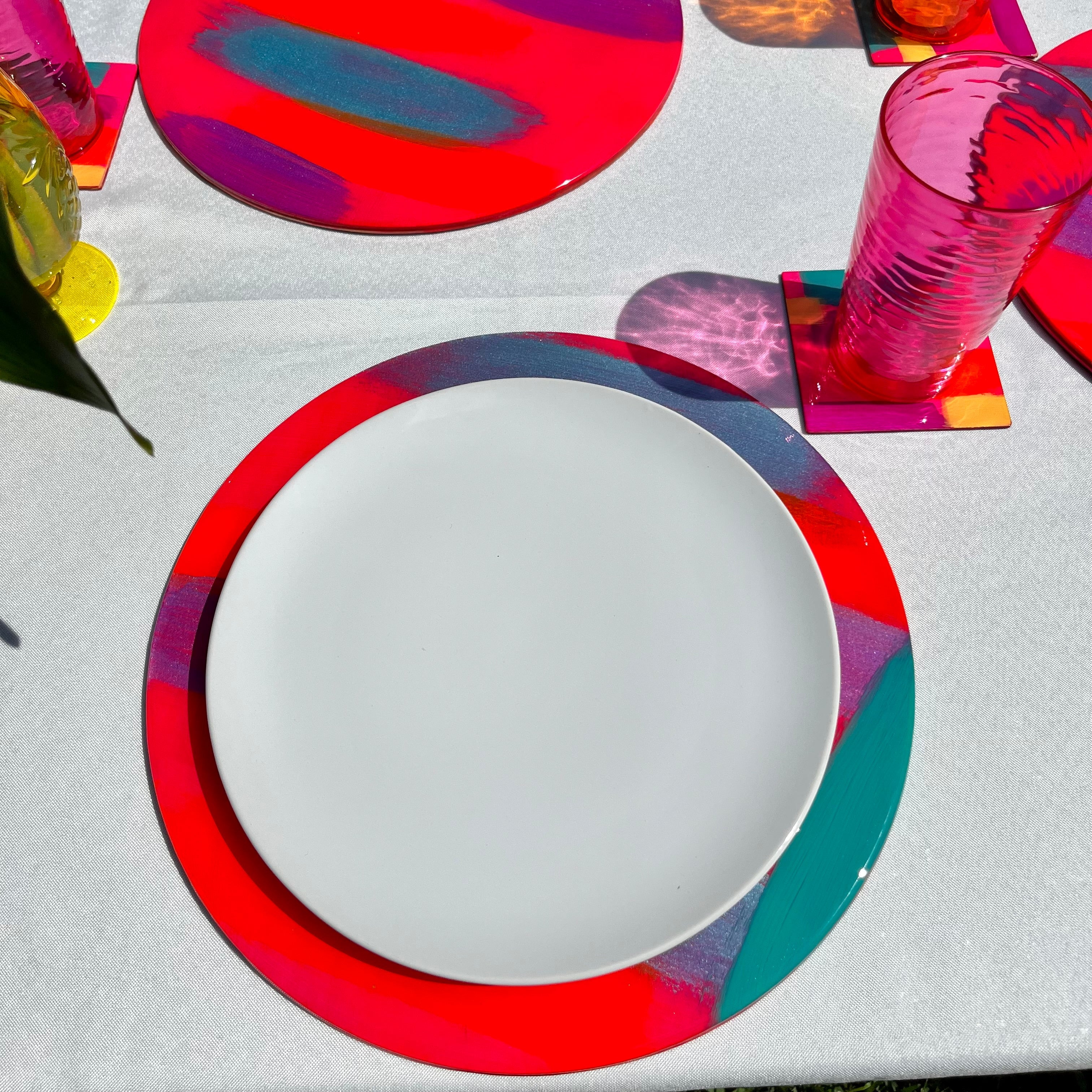 Charger Plate Cover and Coaster Set (6 places)