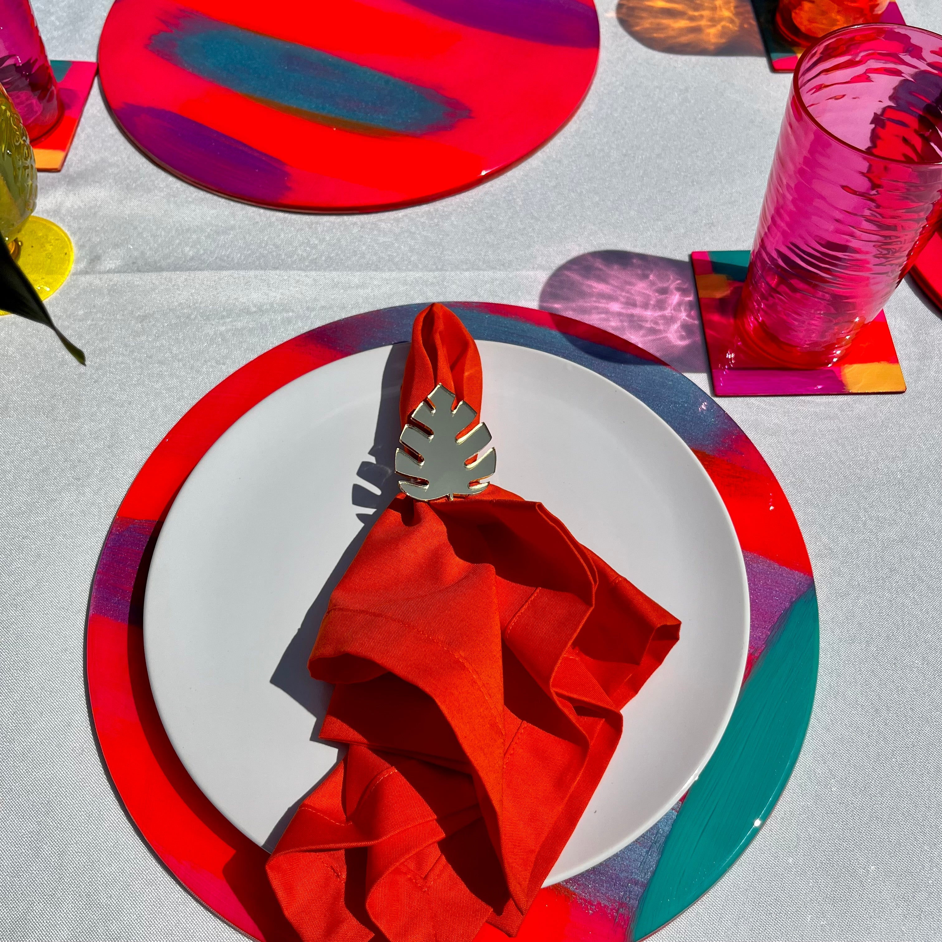 Charger Plate Cover and Coaster Set (6 places)