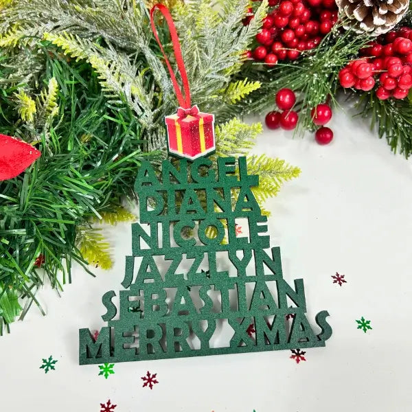 Ornaments Personalizados: Árbol de Letras Navideñas