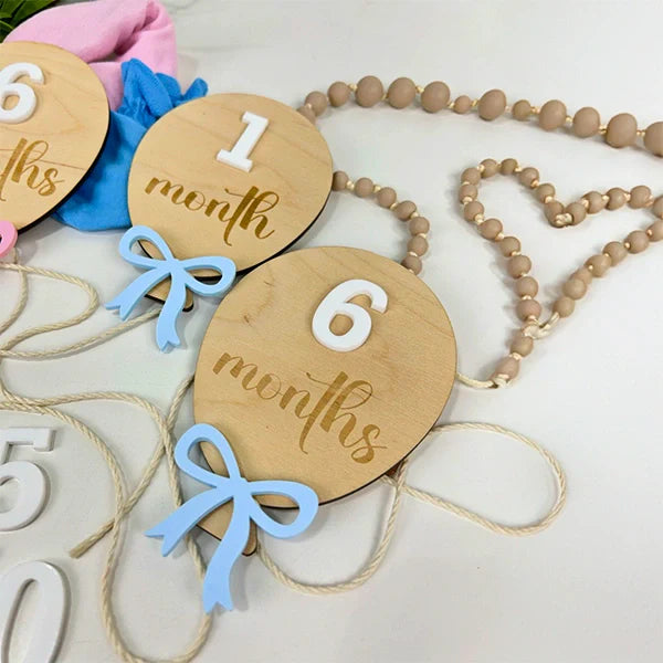 Set de Placa Mensual para Fotos del Bebé – Diseño Intercambiable