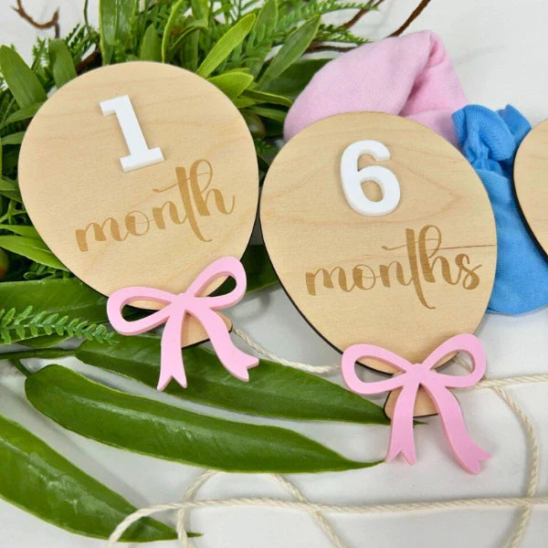 Set de Placa Mensual para Fotos del Bebé – Diseño Intercambiable